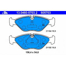 13.0460-5703.2 ATE Комплект тормозных колодок, дисковый тормоз