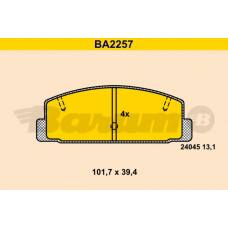 BA2257 BARUM Комплект тормозных колодок, дисковый тормоз