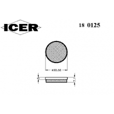 180125 ICER Комплект тормозных колодок, дисковый тормоз