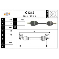 C1312 SNRA Приводной вал