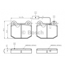 0 986 TB2 475 BOSCH Комплект тормозных колодок, дисковый тормоз