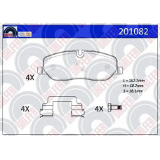 201082 GALFER Комплект тормозных колодок, дисковый тормоз