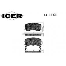 141164 ICER Комплект тормозных колодок, дисковый тормоз