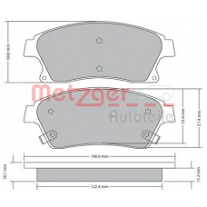 1170393 METZGER Комплект тормозных колодок, дисковый тормоз