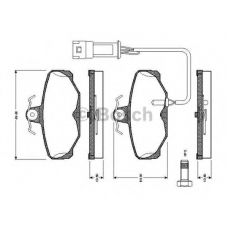 0 986 TB2 105 BOSCH Комплект тормозных колодок, дисковый тормоз