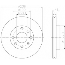 8DD 355 100-811 HELLA PAGID Тормозной диск