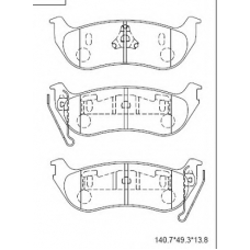 KD6522 ASIMCO Комплект тормозных колодок, дисковый тормоз