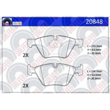 20848 GALFER Комплект тормозных колодок, дисковый тормоз