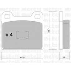 22-0010-0 METELLI Комплект тормозных колодок, дисковый тормоз