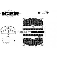 151079 ICER Комплект тормозных колодок, дисковый тормоз