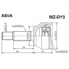 MZ-DY3 ASVA Шарнирный комплект, приводной вал