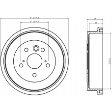 8DT 355 300-031 HELLA PAGID Тормозной барабан