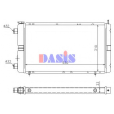 180280N AKS DASIS Радиатор, охлаждение двигателя