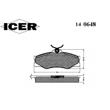 140648 ICER Комплект тормозных колодок, дисковый тормоз