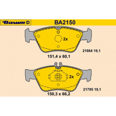 BA2150 BARUM Комплект тормозных колодок, дисковый тормоз