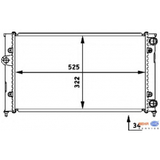 8MK 376 713-764 HELLA Радиатор, охлаждение двигателя