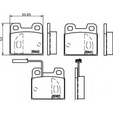 8DB 355 007-621 HELLA Комплект тормозных колодок, дисковый тормоз