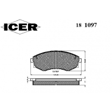 181097 ICER Комплект тормозных колодок, дисковый тормоз