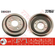 DB4201 TRW Тормозной барабан