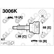 3006K GLO Шарнирный комплект, приводной вал