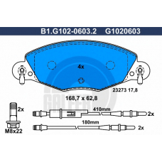 B1.G102-0603.2 GALFER Комплект тормозных колодок, дисковый тормоз