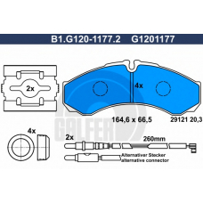 B1.G120-1177.2 GALFER Комплект тормозных колодок, дисковый тормоз