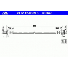 24.5112-0359.3 ATE Тормозной шланг