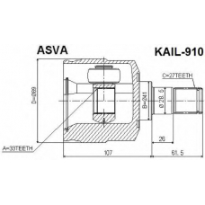 KAIL-910 ASVA Шарнирный комплект, приводной вал