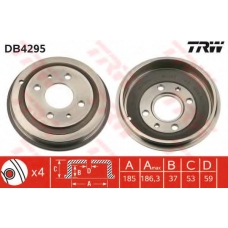 DB4295 TRW Тормозной барабан