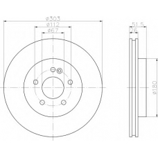 8DD 355 121-041 HELLA Тормозной диск