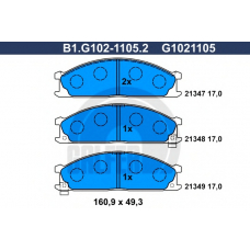 B1.G102-1105.2 GALFER Комплект тормозных колодок, дисковый тормоз
