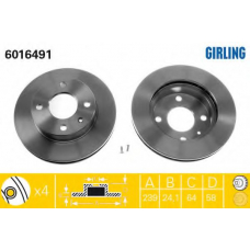 6016491 GIRLING Тормозной диск