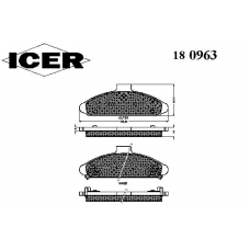 180963 ICER Комплект тормозных колодок, дисковый тормоз