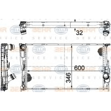 8MK 376 754-014 HELLA Радиатор, охлаждение двигателя