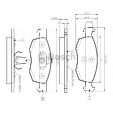 0 986 TB2 541 BOSCH Комплект тормозных колодок, дисковый тормоз