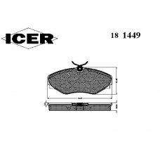 181449 ICER Комплект тормозных колодок, дисковый тормоз