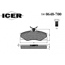 140648-700 ICER Комплект тормозных колодок, дисковый тормоз