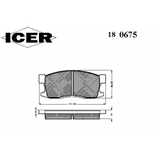 180675 ICER Комплект тормозных колодок, дисковый тормоз
