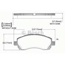 F 03B 150 274 BOSCH Комплект тормозных колодок, дисковый тормоз