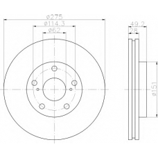 8DD 355 104-931 HELLA Тормозной диск