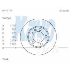 BR-6778 KAVO PARTS Тормозной диск