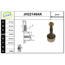 JH22149AK SERA Шарнирный комплект, приводной вал