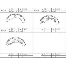 K3727 ASIMCO Комплект тормозных колодок