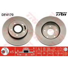 DF4170 TRW Тормозной диск
