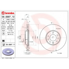 09.6997.11 BREMBO Тормозной диск