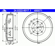 24.0222-8017.1 ATE Тормозной барабан