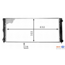 8MK 376 713-351 HELLA Радиатор, охлаждение двигателя