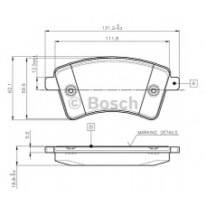 0 986 TB3 062 BOSCH Комплект тормозных колодок, дисковый тормоз