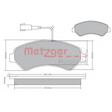 1170248 METZGER Комплект тормозных колодок, дисковый тормоз