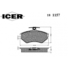 181157 ICER Комплект тормозных колодок, дисковый тормоз